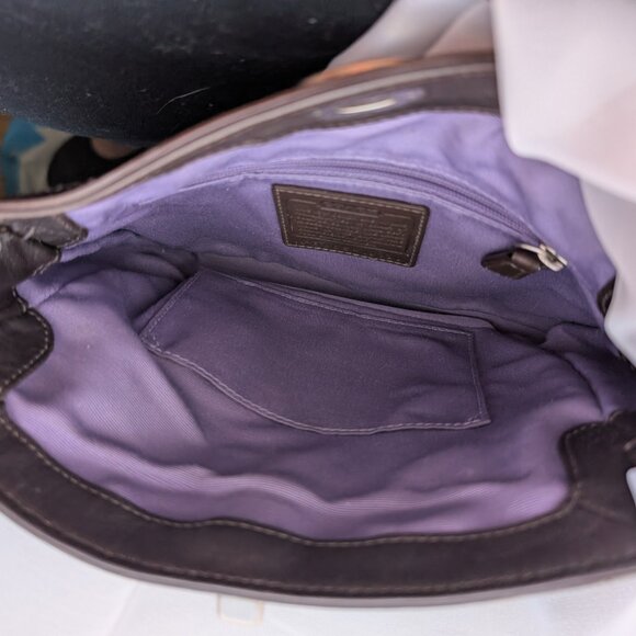 COACH Chelsea Pebbled Brown Leather Turn Lock Small Bag Handbag Purse D06S-10130 - Picture 9 of 11